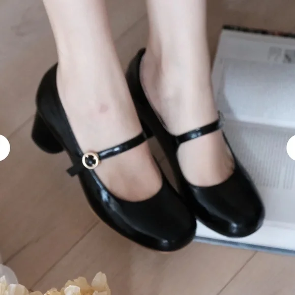 The Cottagecore Brown Leather Retro Round Toe Mary Jane Heels 39 7.5/8 - Picture 3 of 4